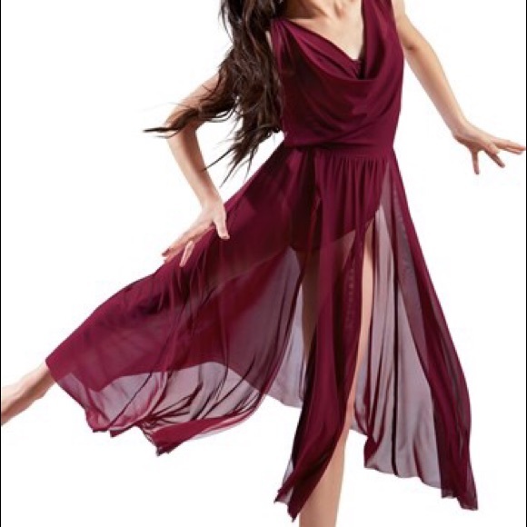 Balera Double Cowl Mesh Dance Dress